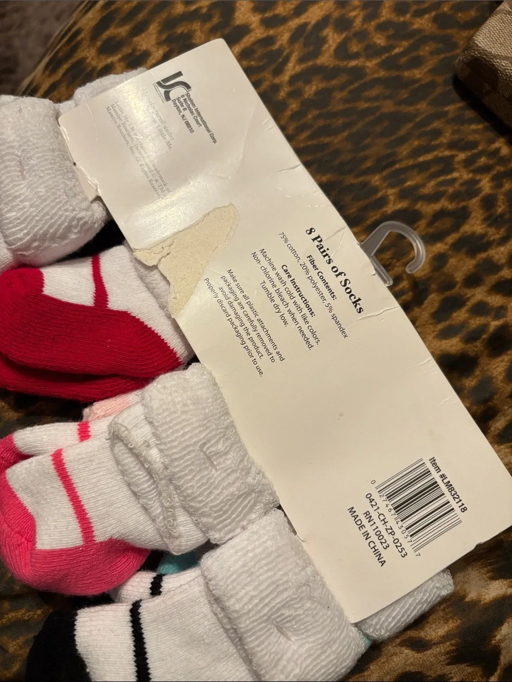 Little Me White Baby No-Show Socks with Multi Colored Accents 7 pair only